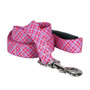 Pink and Purple Diagonal Plaid EZ-Grip Dog Leash