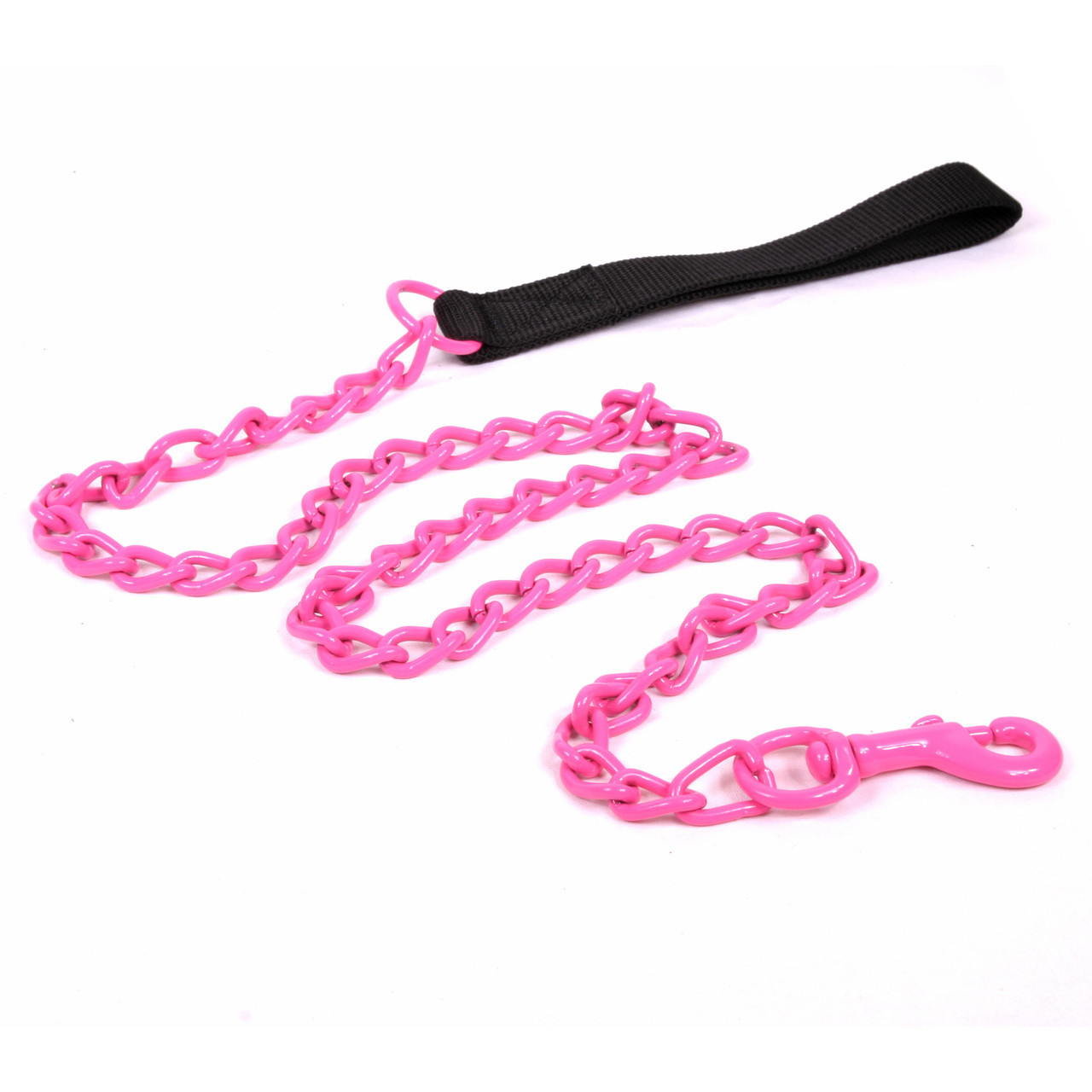 pink chain dog leash