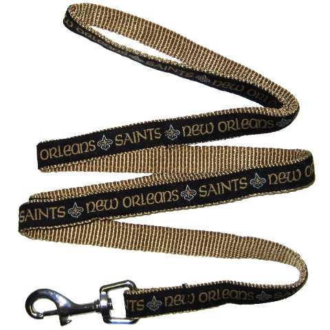 GameWear NFL New Orleans Saints Football Leather Rope Leash Medium Brown
