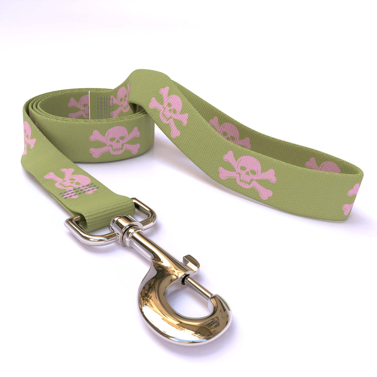 Pink and Green Skulls Uptown Dog Leash