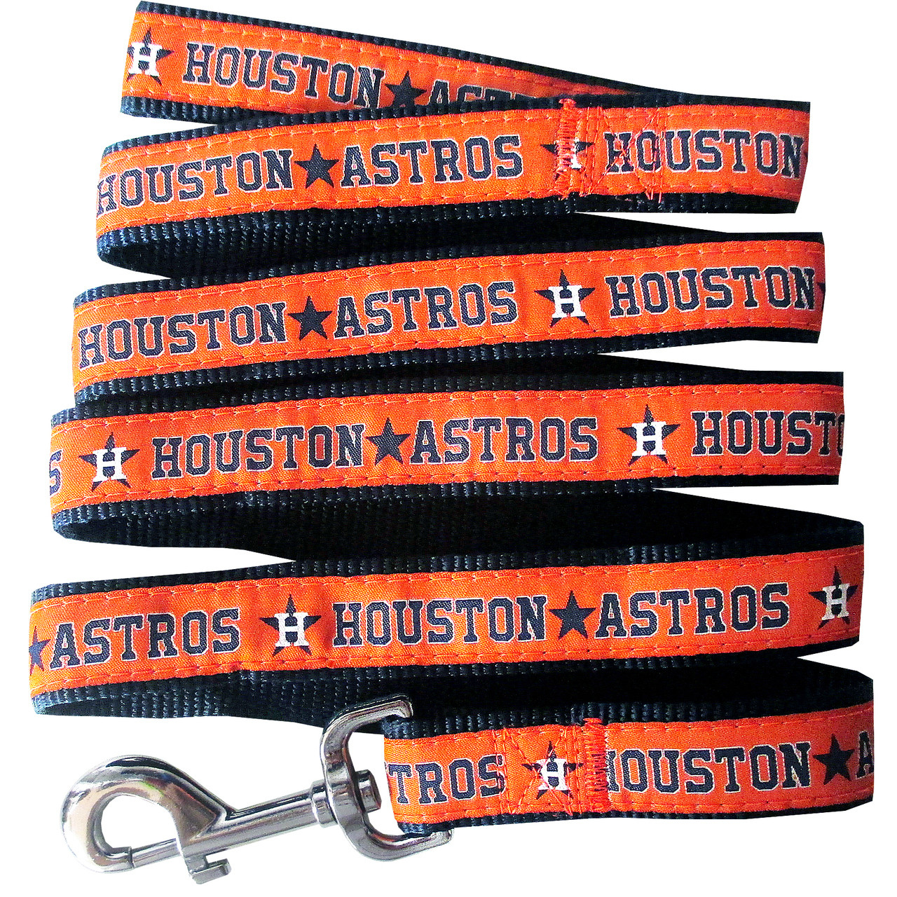  MLB Houston Astros Baseball Leather Chain Leash, 2.5