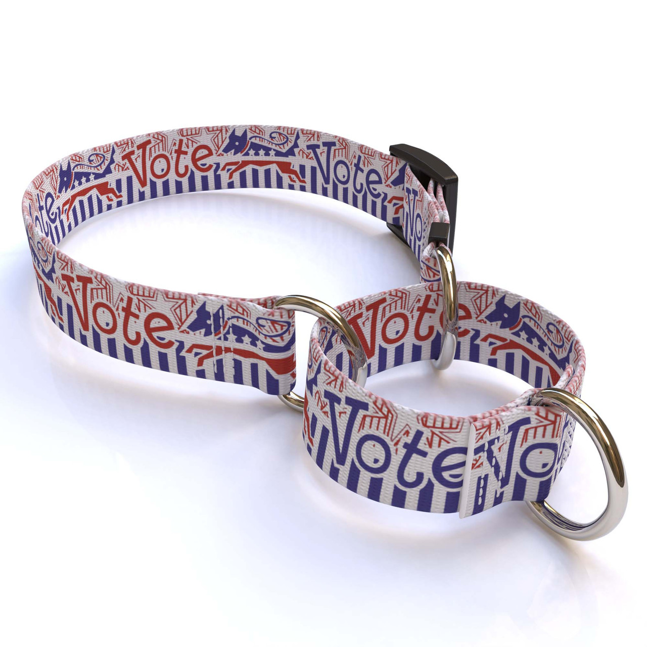 Holiday Stars and Hearts Dog Collar