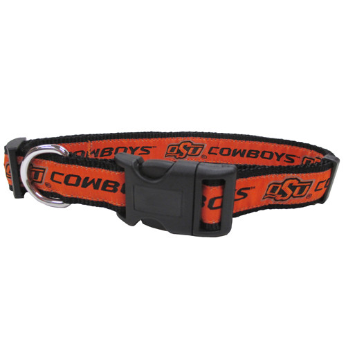 Oklahoma State University dog collar buckle or martingale with leash set option