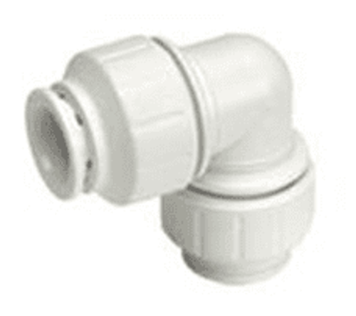 John Guest 1/4 Union Elbow (White Polypropylene)