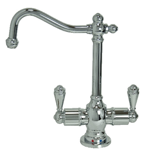 MT1101-NL/BRN Mountain BRUSHED NICKEL Hot/Cold Faucets w/ Traditional Double Curved Body and Handles