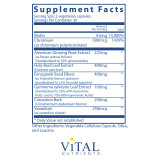 Blood Sugar Support by Vital Nutrients Label and Ingredients