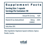 Vitamin D3 2000IU by Vital Nutrients