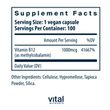 Vitamin B12 1000mcg by Vital Nutrients