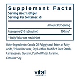 Ubiquinol CoQ10 100mg by Vital Nutrients