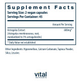 Astragalus Root Extract 300mg by Vital Nutrients Ingredients