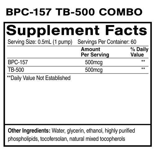 Liposomal BPC-157 + TB-500 Combo by Quicksilver Scientific ingredients