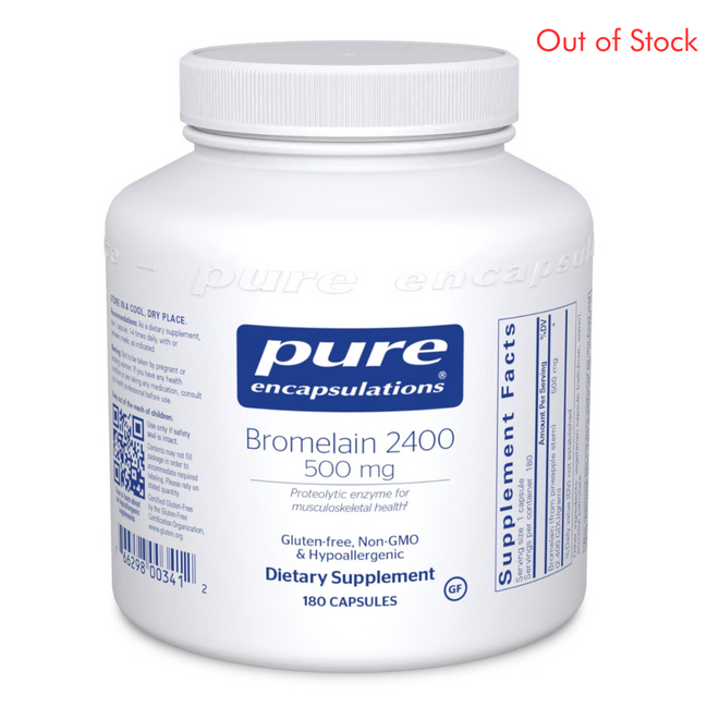Bromelain 2400 500mg 180 capsules by Pure Encapsulations