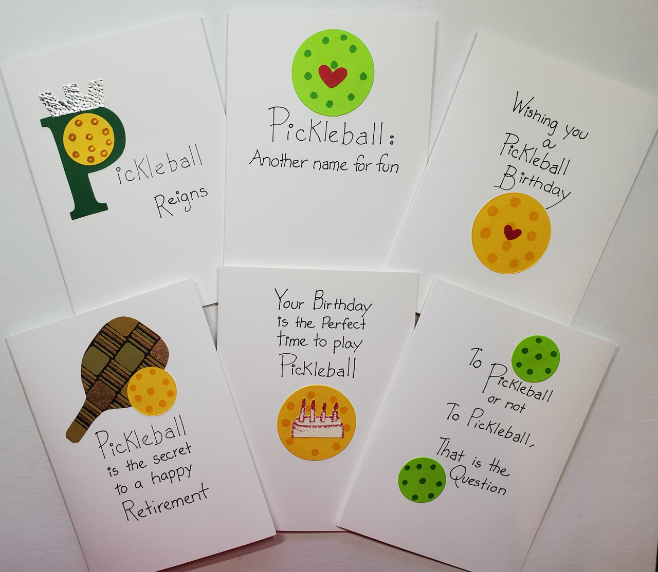 Pickleball Theme - Flat 'Blank' Note Cards w/ Envelopes