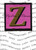 Monogram  Z Birthday card