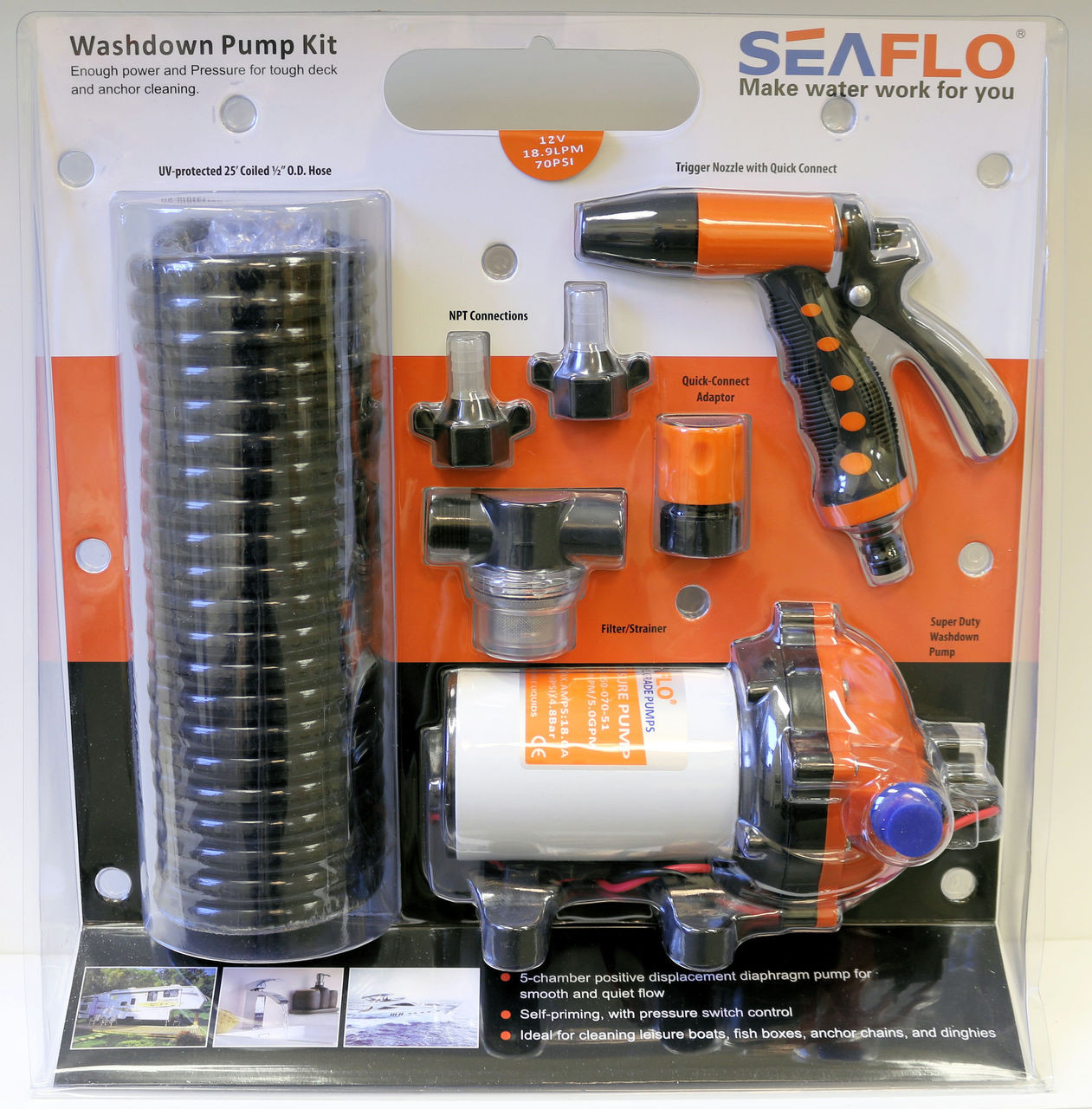 SEAFLO 5.5 GPM On Demand Diaphragm Water Pump 12V