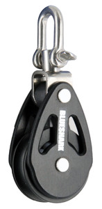 Blue Shark 2100-F - 28 mm Single Swivel Aluminum Sailing Block - Max Line: 5/16” (8 mm), Safe Working Load: 725 lbs. (330 kg), Breaking Load: 1650 lbs. (750 kg) Blue Shark 2100-F - 28 mm Single Swivel Aluminum Sailing Block - Max Line: 5/16” (8 mm), Safe Working Load: 725 lbs. (330 kg), Breaking Load: 1650 lbs. (750 kg)