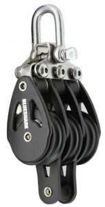 Blue Shark 2105 - 28 mm Fixed Triple Aluminum Becket Sailing Block - Max Line: 5/16” (8 mm), Safe Working Load: 1540 lbs. (700 kg), Breaking Load: 2640 lbs. (1200 kg) Blue Shark 2105 - 28 mm Fixed Triple Aluminum Becket Sailing Block - Max Line: 5/16” (8 mm), Safe Working Load: 1540 lbs. (700 kg), Breaking Load: 2640 lbs. (1200 kg)