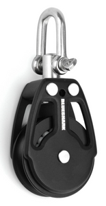 Blue Shark 2250 - 38mm Single Swivel Aluminum Sailing Block - Max Line: 3/8” (10 mm), Safe Working Load (SWL): 900 lbs, Breaking Load: 2200 lbs