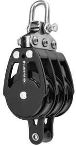 BLUESHARK 38mm Fixed Triple Becket Aluminum Sailing Block 2257 BLUESHARK 38mm Fixed Triple Becket Aluminum Sailing Block 2257