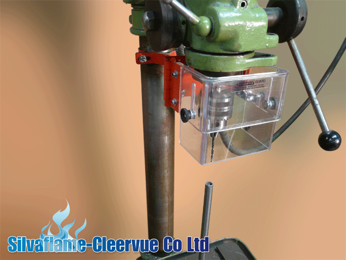 Silvaflame Drill Press Shield - BP on a machine