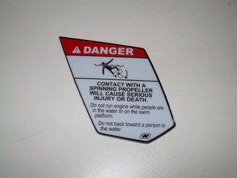DECAL DANGER CONTACT W/SPINNING PROP 2.43 X 4.16