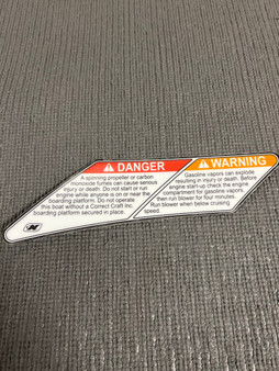 DECAL HELM DANGER/ WARNING LABEL 2.39 X 7.43
