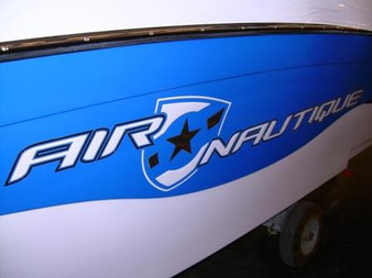 DECAL, HULL,  AIR NAUTIQUE SHIELD SMALL SILVER CLOUD FOR 216 211 OR 226