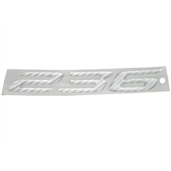 DECAL, MODEL DESIGNATOR SILVER CARBON FIBER FOR 236 2007-