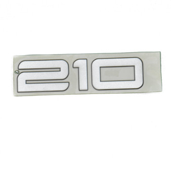 decal, model ID "210" silver w/ black outline 2003-