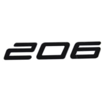 decal, model ID "206",  black w. silver  outline 2003-