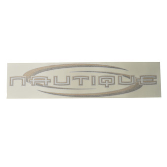 DECAL, NAUTIQUE,  GOLD COLOR,  SIDE OF HULL ON SKI/SNOB/SPORT/SSP 2002-03