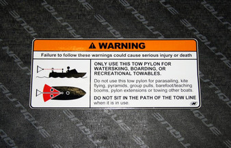DECAL WARNING ONLY USE THIS PYLON HORIZONTAL (ALL W/TOWER)   2018-2022