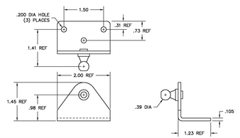 GAS SHOCK BRACKET- 90 DEGREE