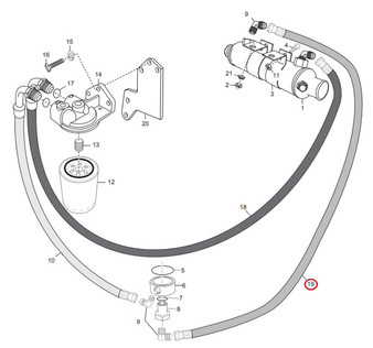 Hose Assembly, oil cooler to ROF adapter