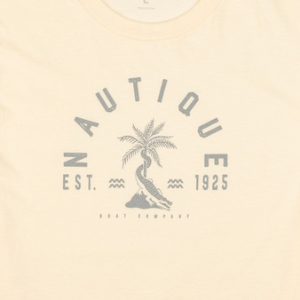 NAUTIQUE WOMENS FLORIDA BOXY CROP TEE-CREME