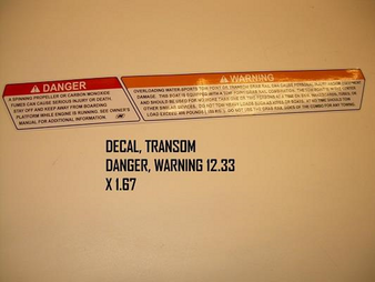 Transom Danger Warning Decal