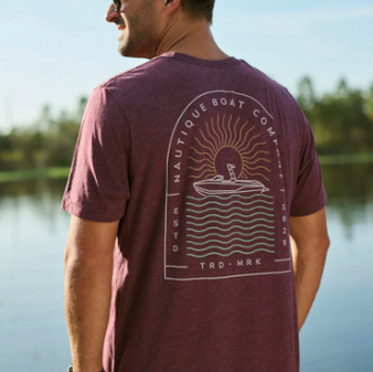 WAVY DAYS TEE- MAROON HEATHER