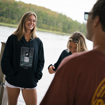 NAUTIQUE YIN & YANG HOODED SWEATSHIRT - BLACK