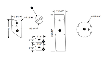 2019-2025 NON-SKID UNDER DECK STORAGE LIDS KIT MOCHA SKI NAUTIQUE