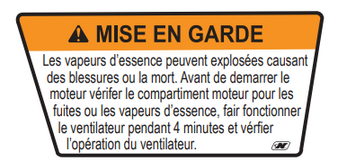 CANADIAN BOATS ONLY - French Blower Warning