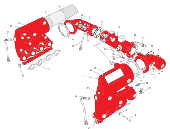 CES Exhaust 6.0L Painted Red.