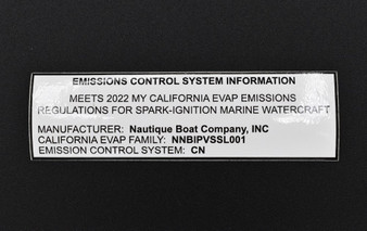 DECAL 2022 CALIFORNIA EMISSIONS LABEL