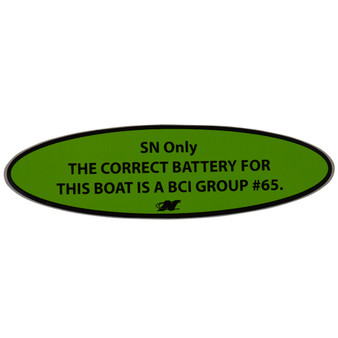 DECAL, BATTERY LABEL SERIES 65-- SKI NAUTIQUE 2002-
