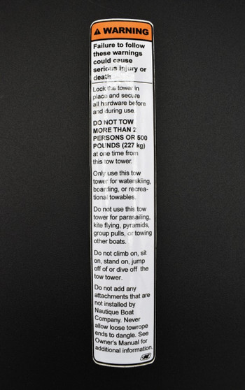 DECAL DB TOWER LEG WARNING LABEL PORT & STBD