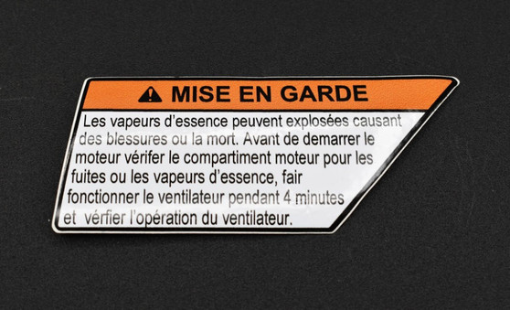 DECAL FRENCH CANADIAN BLOWER WARNING LABEL