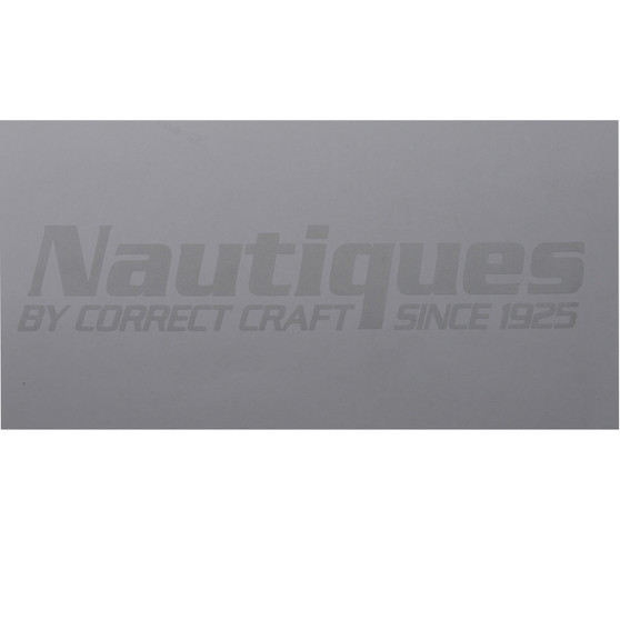Decal, glove box lid, Nautiques by Correct Craft, gray