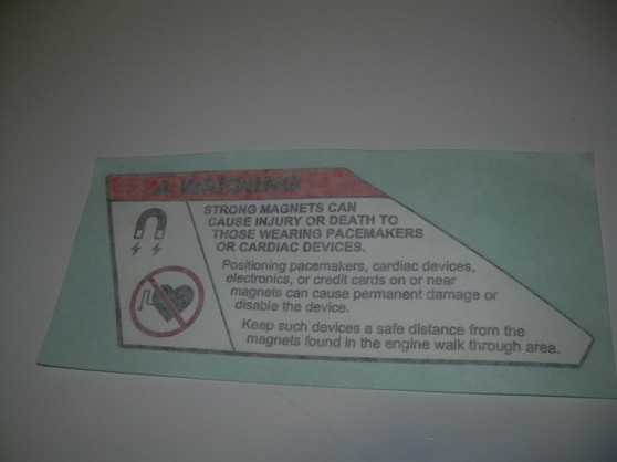 DECAL MAGNET WARNING FOR SUNPAD FILLER GS-SERIES