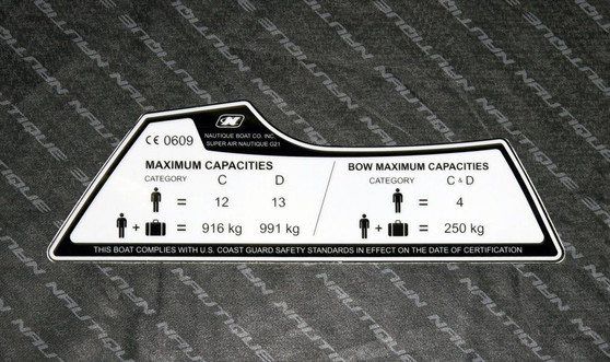 DECAL, MAX CAP CE, CATEGORY C & D G21