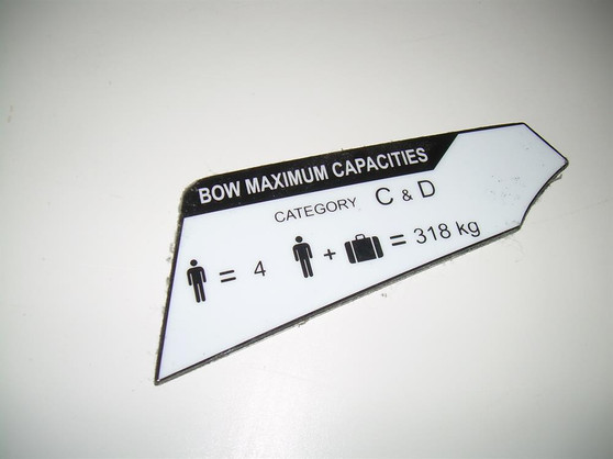 DECAL, MAX CAPACITY BOW CE 4 PERSON GS24