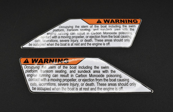 DECAL OCCUPYING STERN SEAT WARNING PORT & STBD